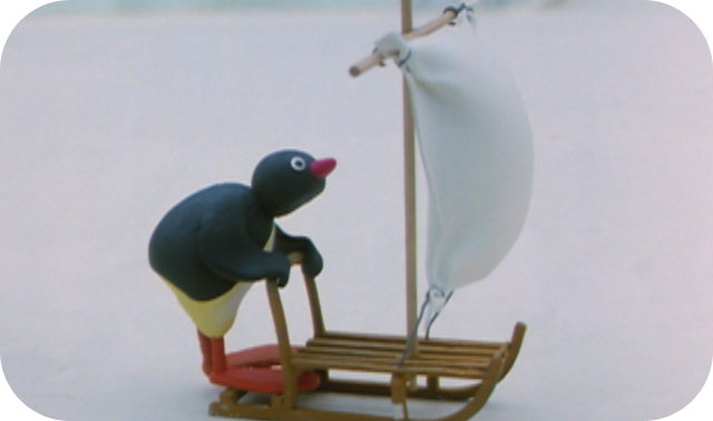 Pingu Surfing On The Ice
