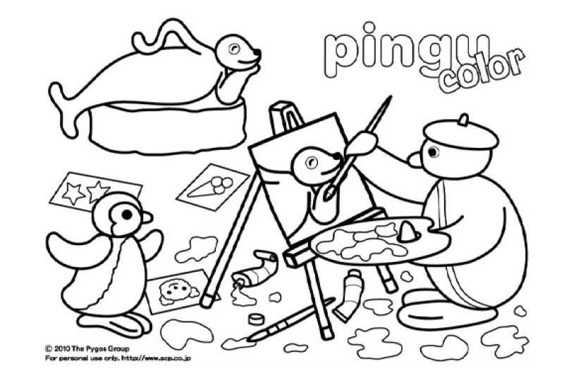 Coloring Pingu 01